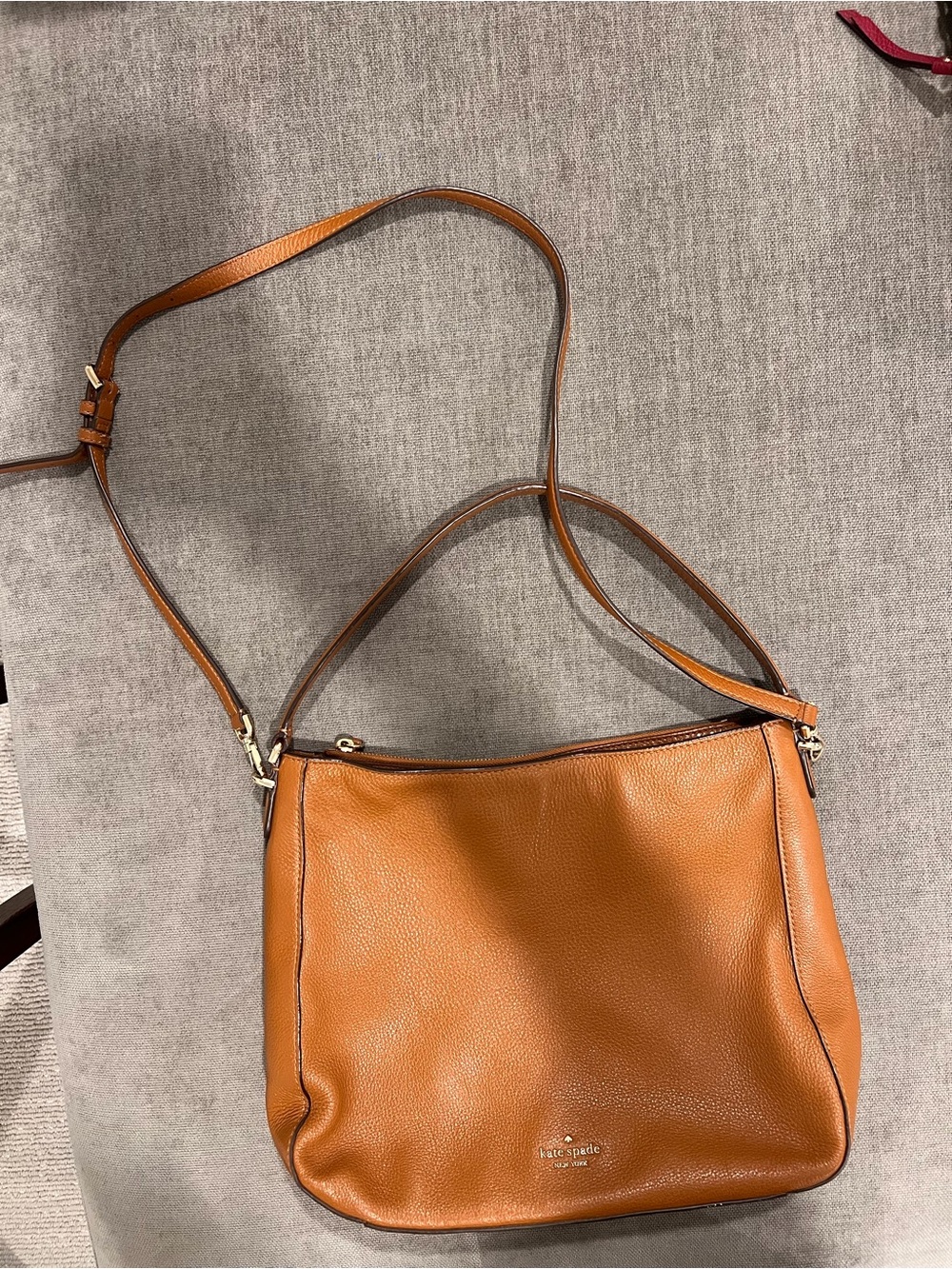kate spade Leather Shoulder Bag in Cognac